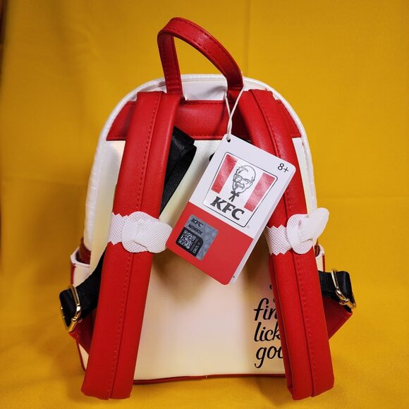 Loungefly KFC Fried Chicken Drum Stick Bucket Sherpa Iridescent Mini Backpack - Picture 4 of 10